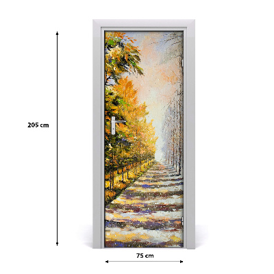 Fototapeta na dvere zima jeseň