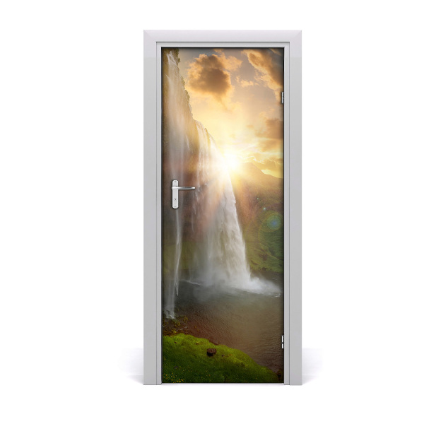 Fototapeta samolepiace dvere vodopády Island