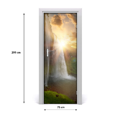 Fototapeta samolepiace dvere vodopády Island