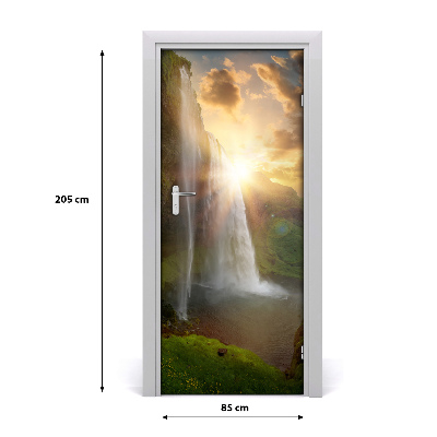 Fototapeta samolepiace dvere vodopády Island