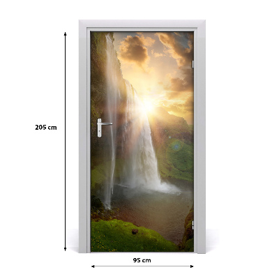 Fototapeta samolepiace dvere vodopády Island