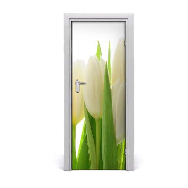 Fototapeta na dvere biele tulipány