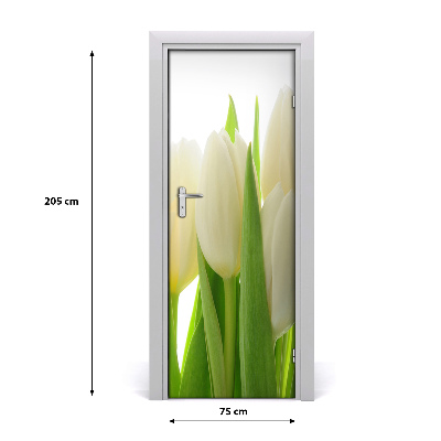 Fototapeta na dvere biele tulipány