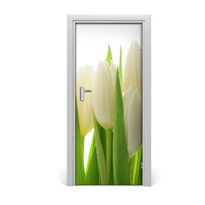 Fototapeta na dvere biele tulipány