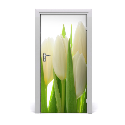Fototapeta na dvere biele tulipány