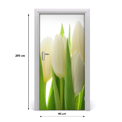Fototapeta na dvere biele tulipány