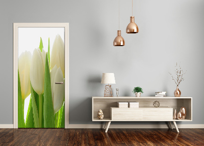 Fototapeta na dvere biele tulipány