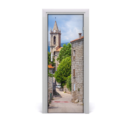 Fototapeta samolepiace na dvere mesto ulička