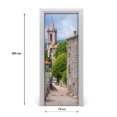 Fototapeta samolepiace na dvere mesto ulička