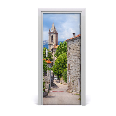 Fototapeta samolepiace na dvere mesto ulička
