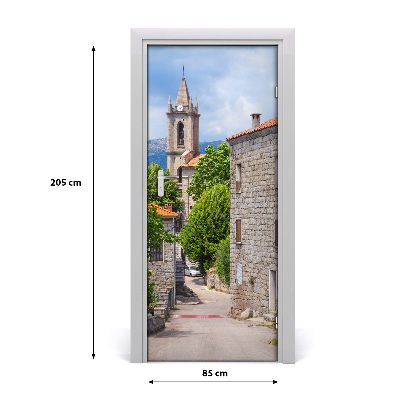 Fototapeta samolepiace na dvere mesto ulička