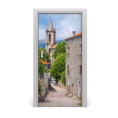 Fototapeta samolepiace na dvere mesto ulička