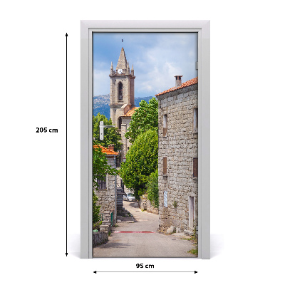 Fototapeta samolepiace na dvere mesto ulička