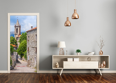 Fototapeta samolepiace na dvere mesto ulička