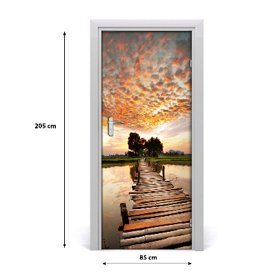 Fototapeta na dvere drevený most