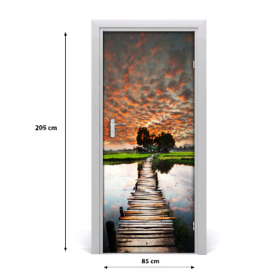 Fototapeta na dvere drevený most