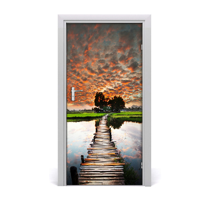 Fototapeta na dvere drevený most