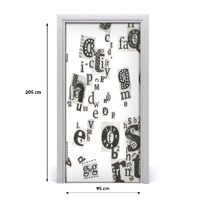 Fototapeta na dvere písmená z novín