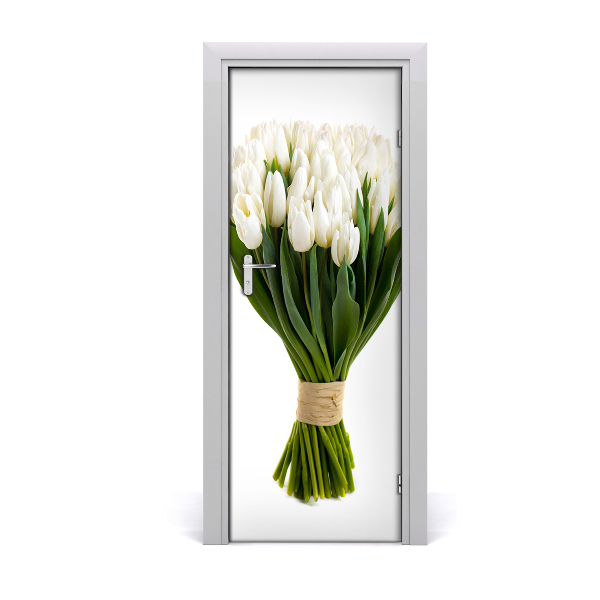 Fototapeta na dvere biele tulipány