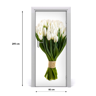 Fototapeta na dvere biele tulipány