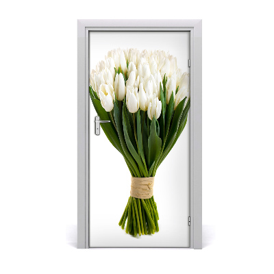 Fototapeta na dvere biele tulipány