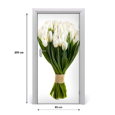Fototapeta na dvere biele tulipány