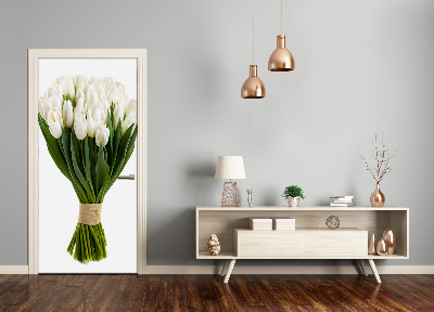 Fototapeta na dvere biele tulipány
