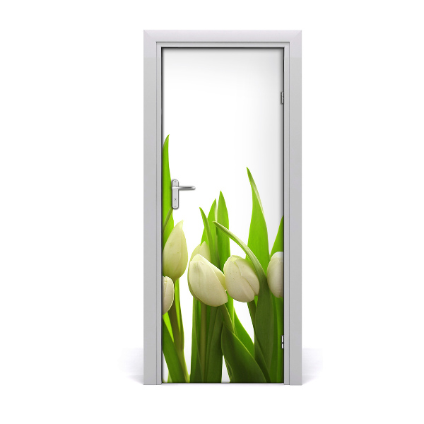 Fototapeta na dvere biele tulipány