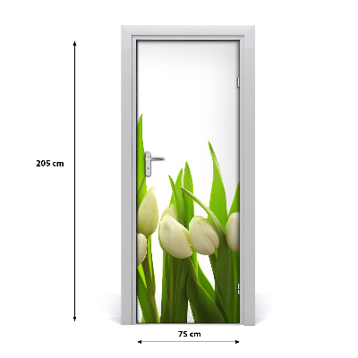 Fototapeta na dvere biele tulipány