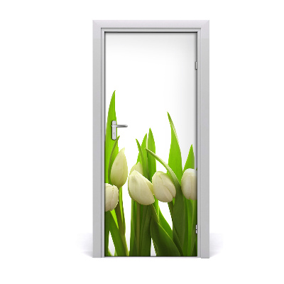 Fototapeta na dvere biele tulipány