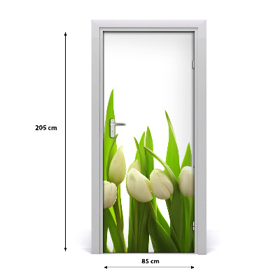 Fototapeta na dvere biele tulipány