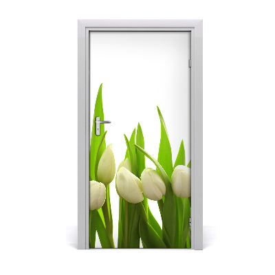 Fototapeta na dvere biele tulipány