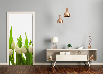 Fototapeta na dvere biele tulipány