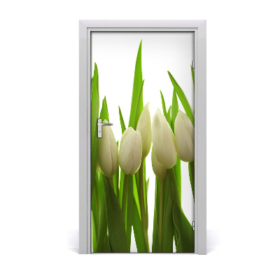 Fototapeta na dvere biele tulipány