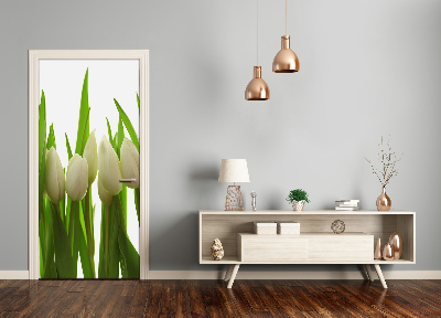 Fototapeta na dvere biele tulipány