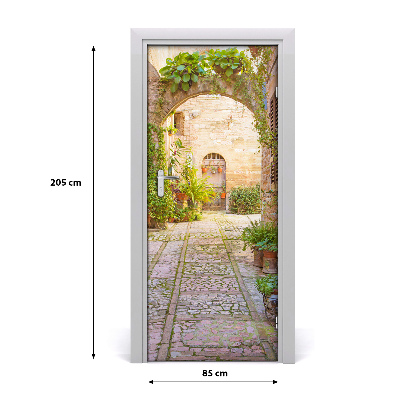 Fototapeta samolepiace dvere romatická ulice