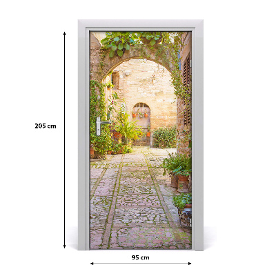 Fototapeta samolepiace dvere romatická ulice