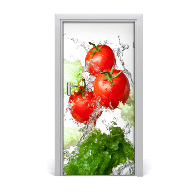Fototapeta na dvere samolepiace paradajky a kapusta