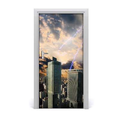 Fototapeta samolepiace dvere búrka Varšava