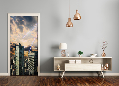 Fototapeta samolepiace dvere búrka Varšava