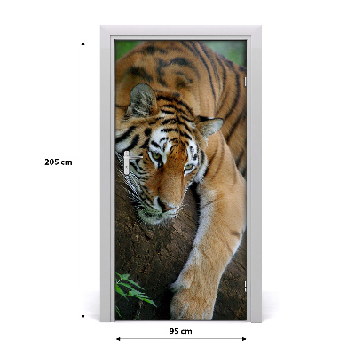 Samolepiace fototapety na dvere tiger na strome