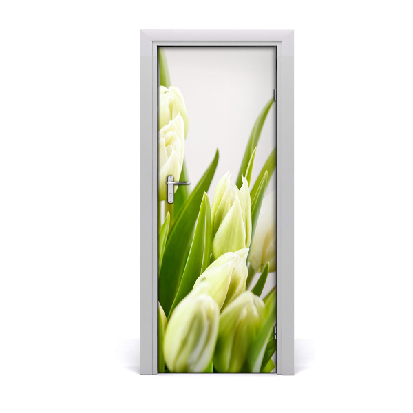 Fototapeta na dvere biele tulipány