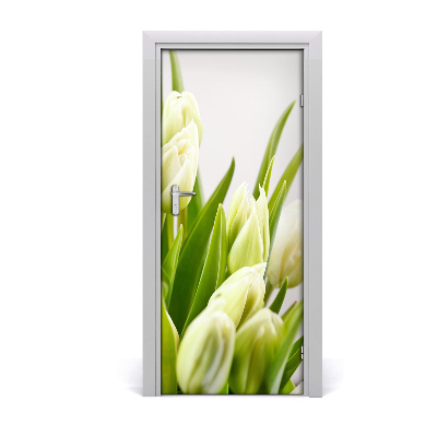Fototapeta na dvere biele tulipány