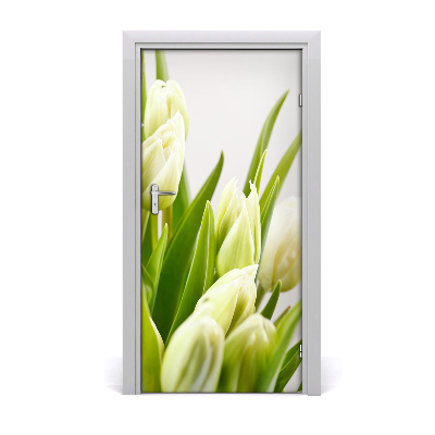 Fototapeta na dvere biele tulipány
