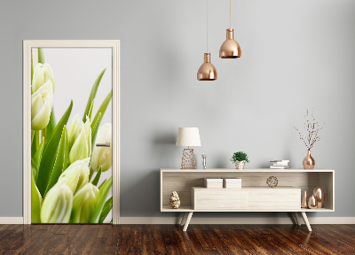 Fototapeta na dvere biele tulipány