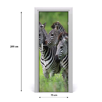 Samolepiace fototapety na dvere tri zebry