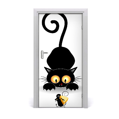 Samolepiace fototapety na dvere Mačka a myš