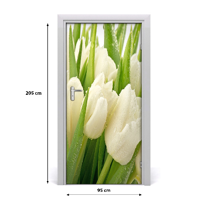 Fototapeta samolepiace biele tulipány