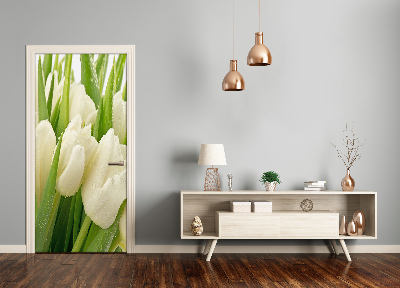 Fototapeta samolepiace biele tulipány