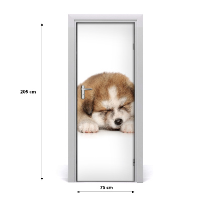 Samolepiace fototapety na dvere šteňa akity